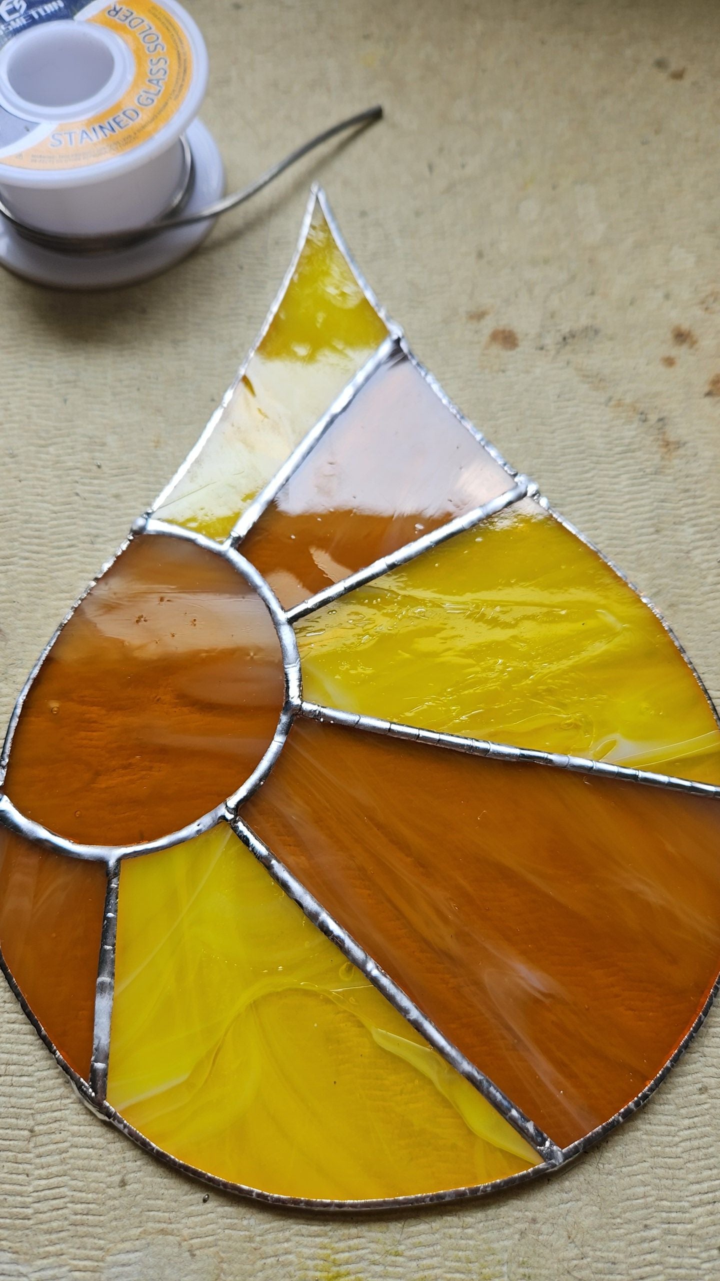 Sunburst Teardrop Stained glass