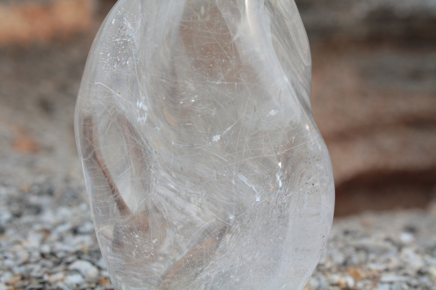 Small Clear Quartz Flame with Rutile Inclusions