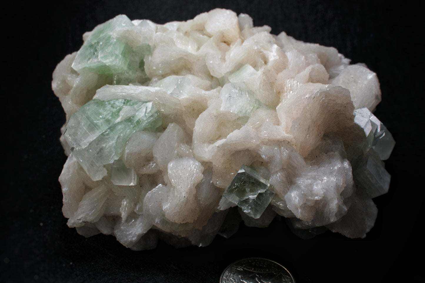 Green Apophyllite with Stilbite