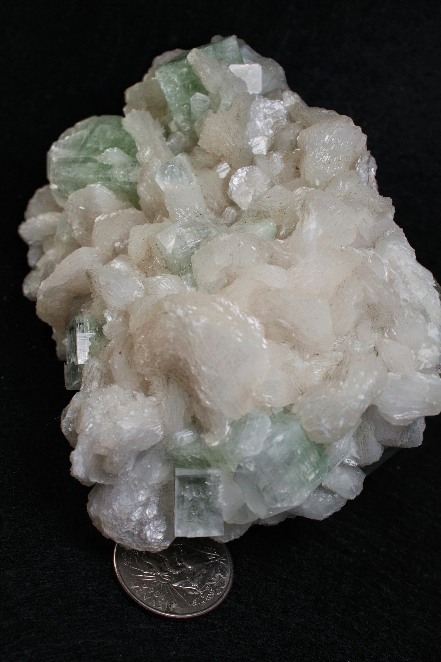 Green Apophyllite with Stilbite