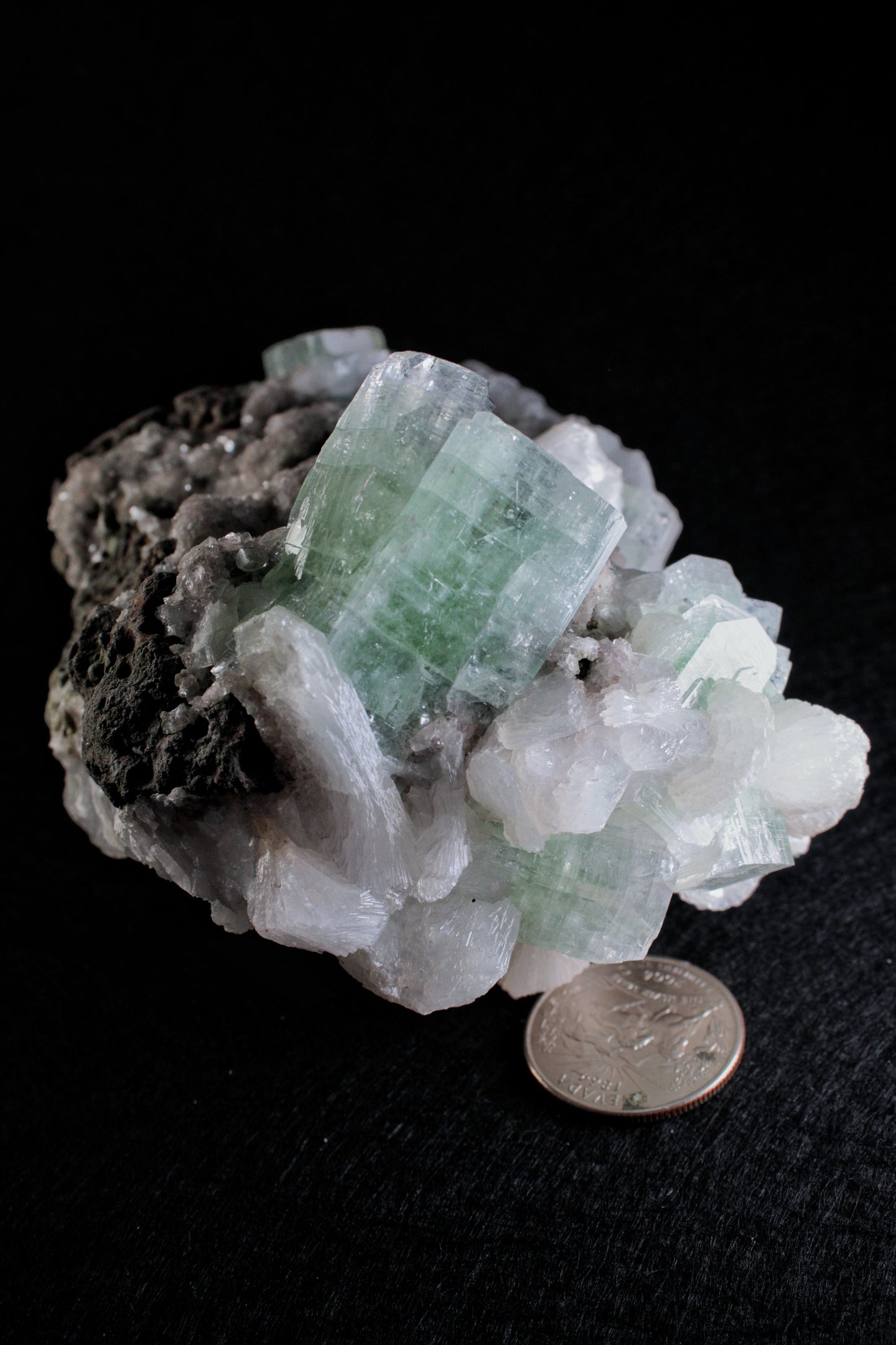 Green Apophyllite with Stilbite