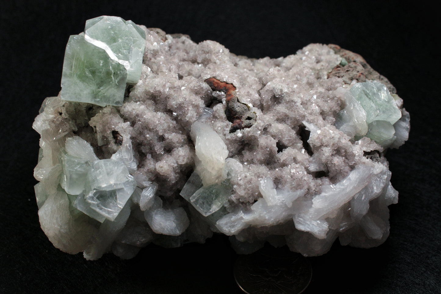 Green Apophyllite with Stilbite