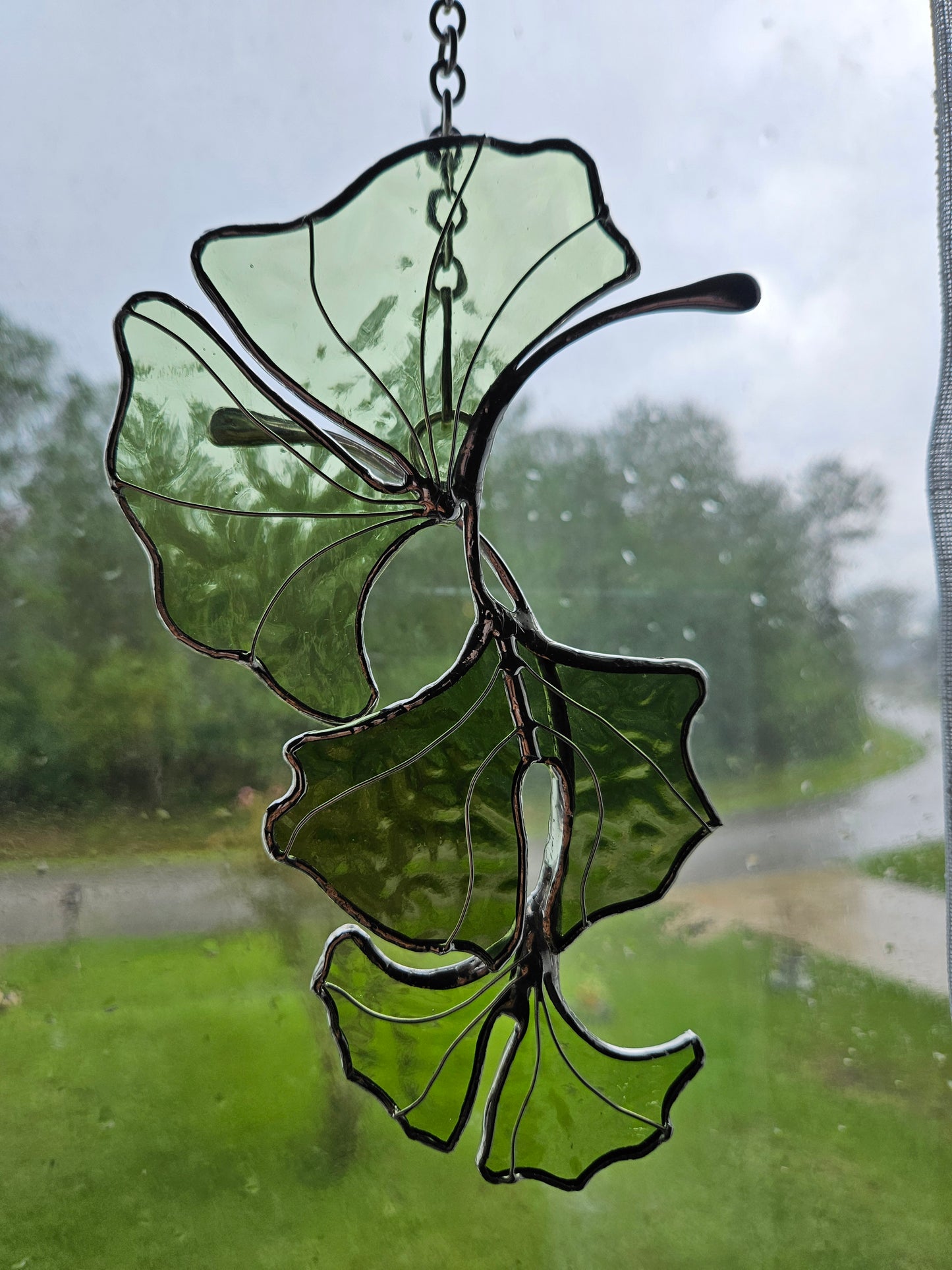 Ginkgo Branch Stained Glass