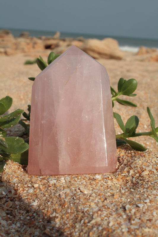 Large Rose Quartz Tower