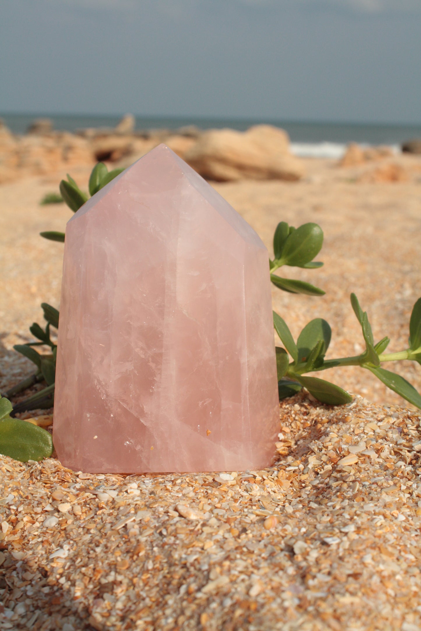 Large Rose Quartz Tower