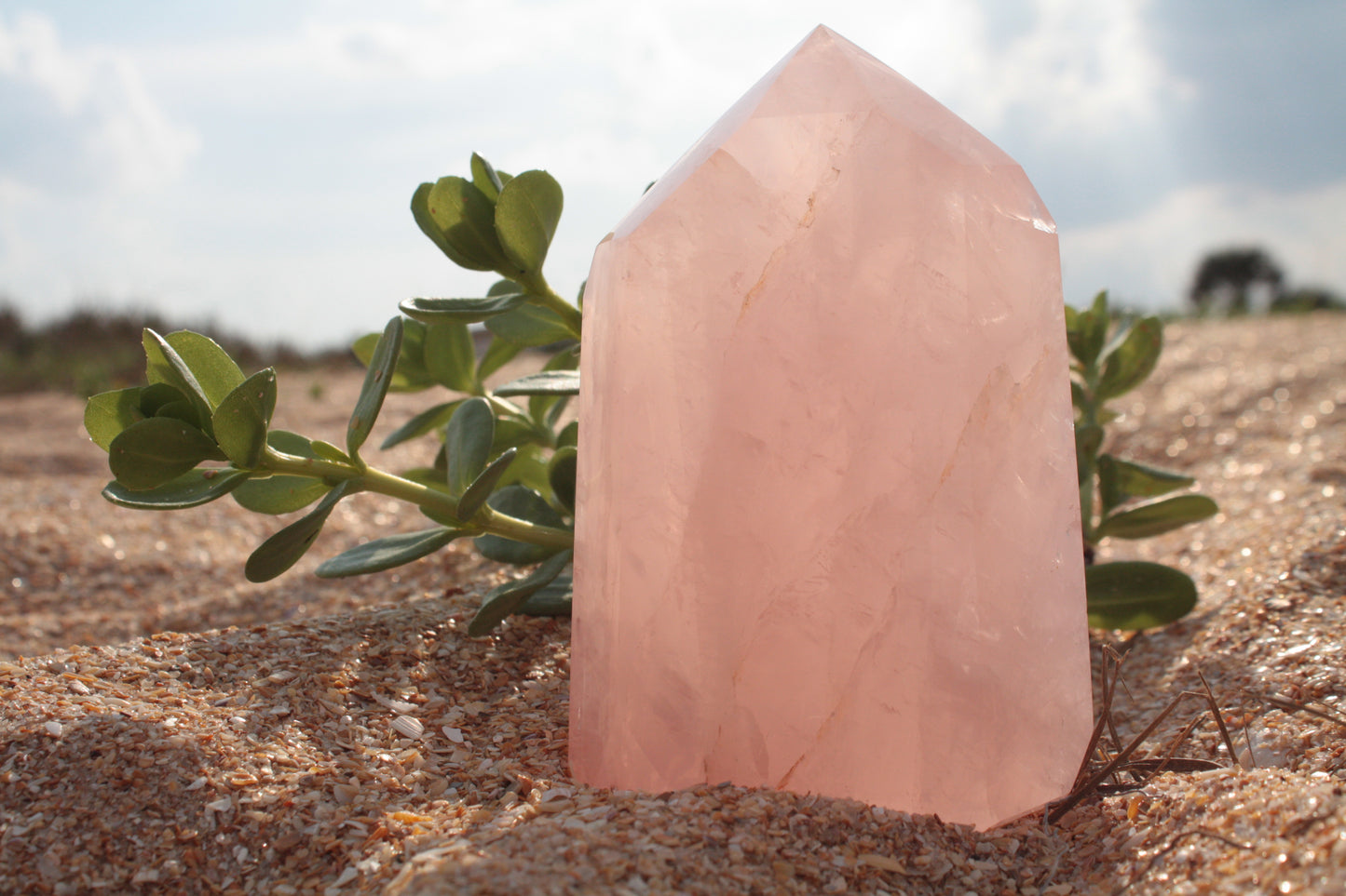 Large Rose Quartz Tower